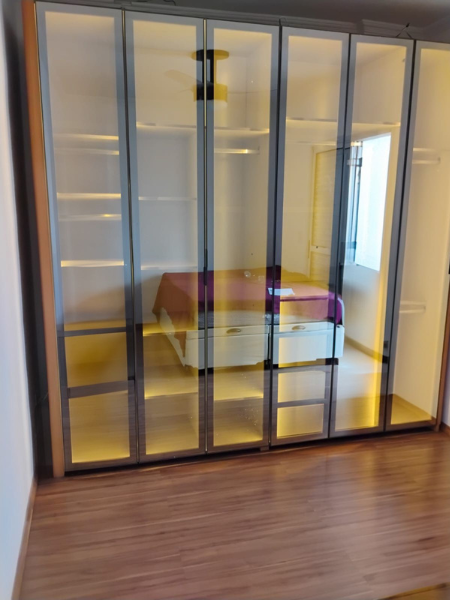 Guarda Roupa grande com espelhjo com portas fechadas montado